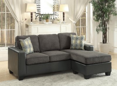 Slater Sectional Sofa 8401GY-3SC in Gray by Homelegance