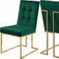 Pierre Dining Chair 714 Set of 2 Green Velvet Fabric by Meridian