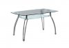 Glass Top & Metal Base Modern Rectangular Dining Table w/Shelf