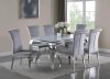 Carone Dinette Set 5Pc 115091 in Glass & Steel w/Options