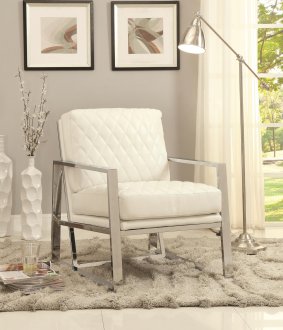 900623 Accent Chair in White Leatherette by Coaster