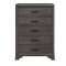 Ryan Bedroom Set 5Pc in Dark Gray by Global w/Options