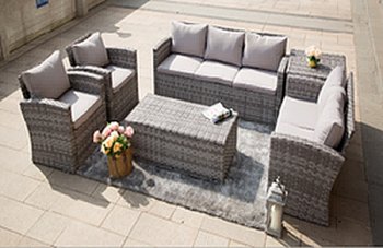 Kensington Outdoor Sectional Set 6Pc in Slate Grey by Bellini [BLOUT-Kensington-Slate-Grey 6pc]