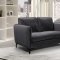 Poppy Sofa 690 in Grey Velvet Fabric by Meridian w/Options