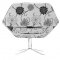 Espresso or Black & White Floral Microfiber Contemporary Chair