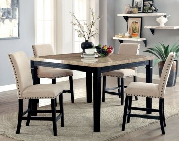 Dodson II CM3466PT 5PC Counter Height Dinette Set w/ Faux Marble [FADS-CM3466PT-Dodson II]