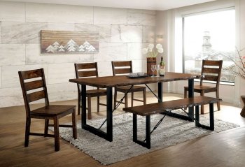 Dulce Dining Table CM3604T in Walnut w/Live Edge & Options [FADS-CM3604T-Dulce]