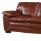 Leather Italia Maeser Sofa & Loveseat Set in Pecan w/Options