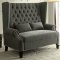 Alcacer Accent Loveseat Bench CM-BN6223 in Gray Fabric