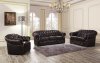 128 Sofa in Brown Leather by ESF w/Optional Loveseat & Chair