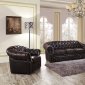 128 Sofa in Brown Leather by ESF w/Optional Loveseat & Chair