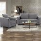 U9196 Sofa & Loveseat Set in Gray Chenille by Global w/Options