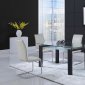 D646DT Dining Set 5Pc in Black by Global w/D490DC White Chairs