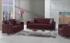 Viva Italia Sofa Bed in Burgundy Leatherette by Mobista