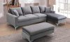 LCL-021 Sectional Sofa in Gray Velvet