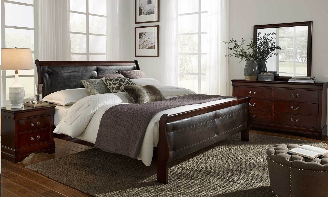 Marley 5Pc Bedroom Set in Merlot by Global w/Options - Click Image to Close