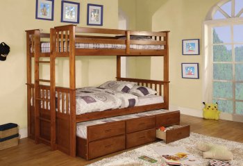 CM-BK458T-OAK University II Twin/Twin Bunk Bed in Oak [FAKB-CM-BK458T-OAK University II]