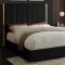 Becca Bed in Black Velvet Fabric by Meridian w/Options