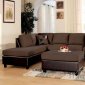 Chocolate Microfiber Modern Sectional Sofa with Ottoman