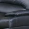 Black Bonded Full Leather Modern Sofa w/Optional Items