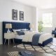 Sierra Upholstered Platform Queen Bed in Azure Fabric by Modway