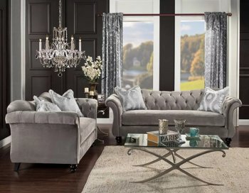 Antoinette II SM2225 Sofa in Dolphin Gray Fabric w/Options [FAS-SM2225-Antoinette-II]