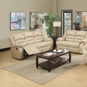 9173 Reclining Sofa in Cream Bonded Leather w/Options