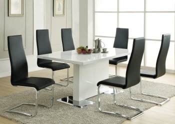 Nameth Dining Set 5Pc 102310 by Coaster w/Black Chairs [CRDS-102310-100515BLK Nameth]