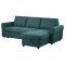 Samantha Sleeper Sectional Sofa 511087 in Teal Fabric by Coaster