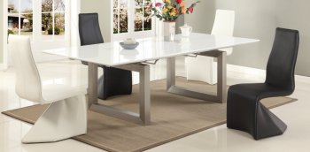 Ebony Dining Table 5Pc Set of & 4 Joann Chairs by Chintaly [CYDS-Ebony-Joann]