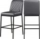 Bryce Bar Stool 919 Set of 2 in Grey Faux Leather by Meridian