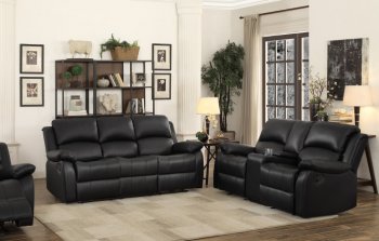 Clarkdale Recliner Sofa 9928BLK in Black by Homelegance [HES-9928BLK-Clarkdale]