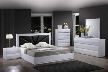 Bailey Bedroom in White by Global w/Platform Bed & Options [GFBS-Bailey]