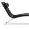 Black Leatherette Modern Chaise Lounger with Head Cushion