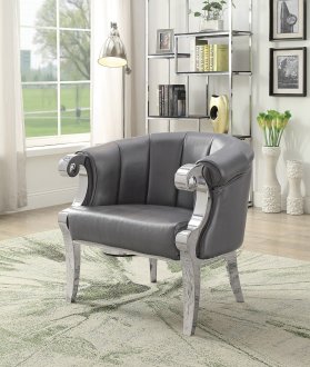 2 Pc Set of Accent Chairs 903384 in Grey Leatherette by Coaster