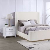 Nala Upholstered Bed 302046 in Cream Boucle by Coaster