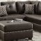 F6973 Sectional Sofa in Espresso Bonded Leather by Boss