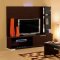 Dark Brown Finish Modern Stylish Wall Unit