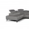 Tesla Sectional Sofa in Grey Premium Leather by J&M