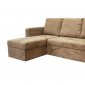 Tan Microfiber Modern Convertible Sectional Sofa Bed