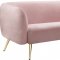 Harlow Sofa 685 in Pink Velvet Fabric by Meridian w/Options