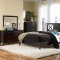 Merlot Finish Modern Wood Panel Bed w/Optional Case Pieces