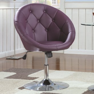 102581 Swivel Chair Set of 2 in Purple Leatherette by Coaster