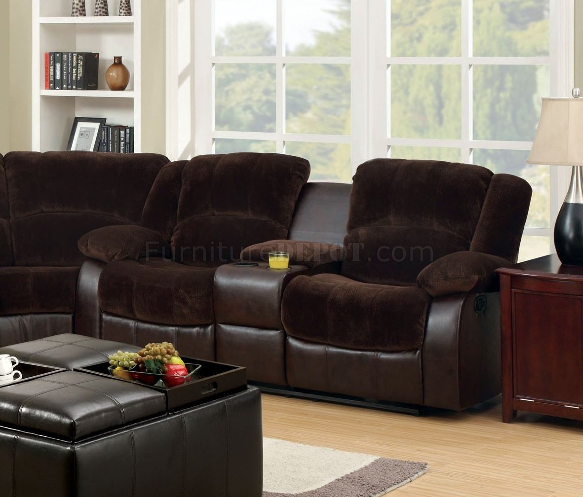 Winchester Reclining Sectional Sofa CM6556CP in Brown