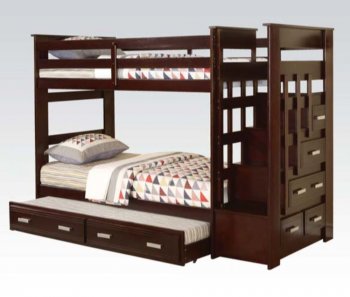 Allentown Bunk Bed 10170W in Espresso by Acme w/Storage Ladder [AMKB-10170W Allentown]