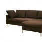 Brown Twill Fabric Modern Sectional Sofa w/Removable Cushions