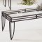 Black Metal Base 3PC Coffee Table Set w/Clear Glass Tops