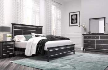 Ava Bedroom Set 5Pc in Black by Global w/Options [GFBS-Ava Black]