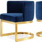 Gianna Dining Chair 718 Set of 2 Navy Velvet Fabric by Meridian