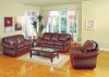 Modern Brown Bonded Leather Sofa & Loveseat Set w/Options